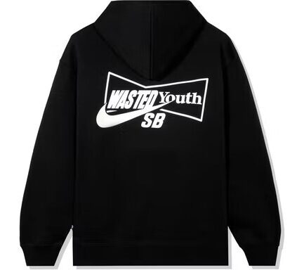 Nikehoods Wasted Youth Logo Hoodie Black